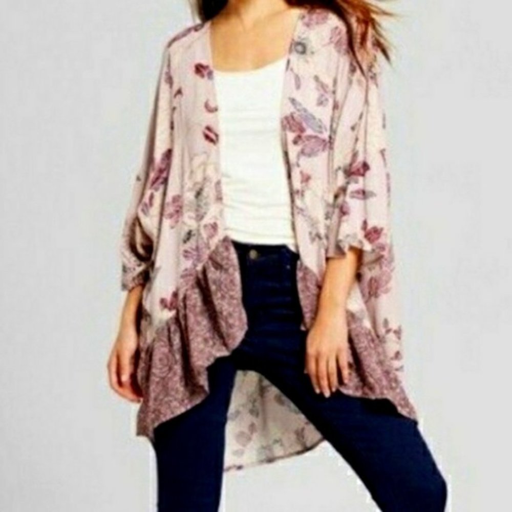 Boho Open Chiffon Coverup Kimono